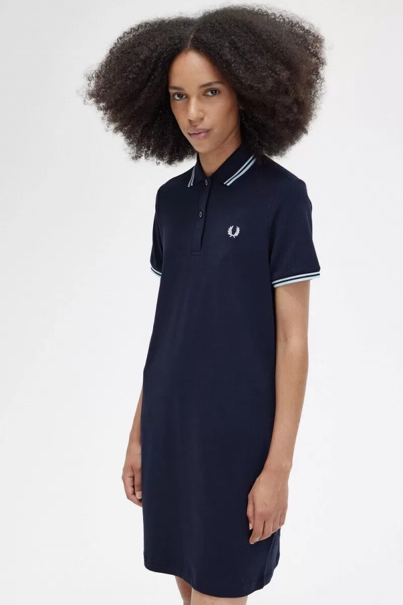 fred perry twin tipped damenkleid marineblau