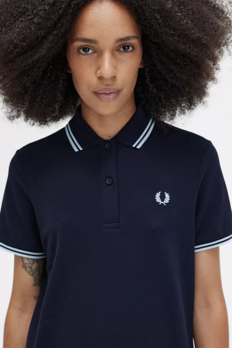 fred perry twin tipped damenkleid marineblau