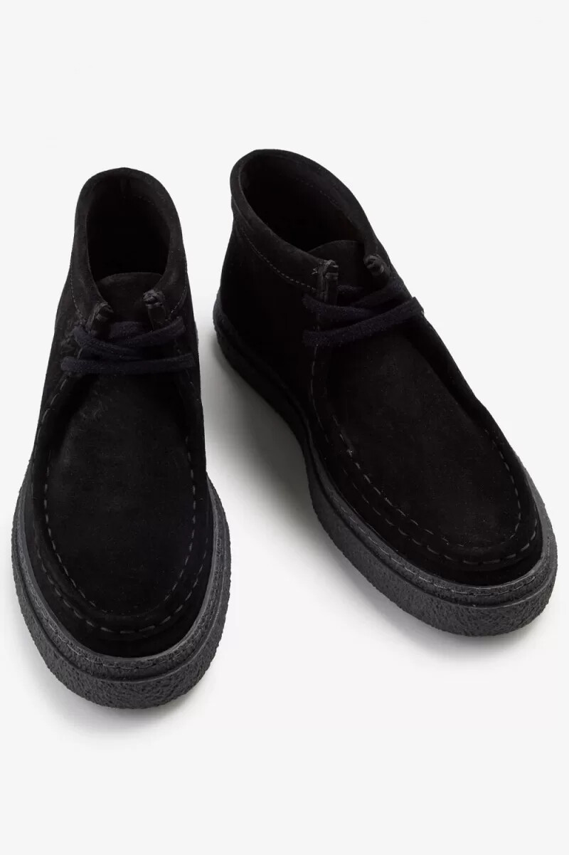 fred perry dawson mid damen-loafer schwarz