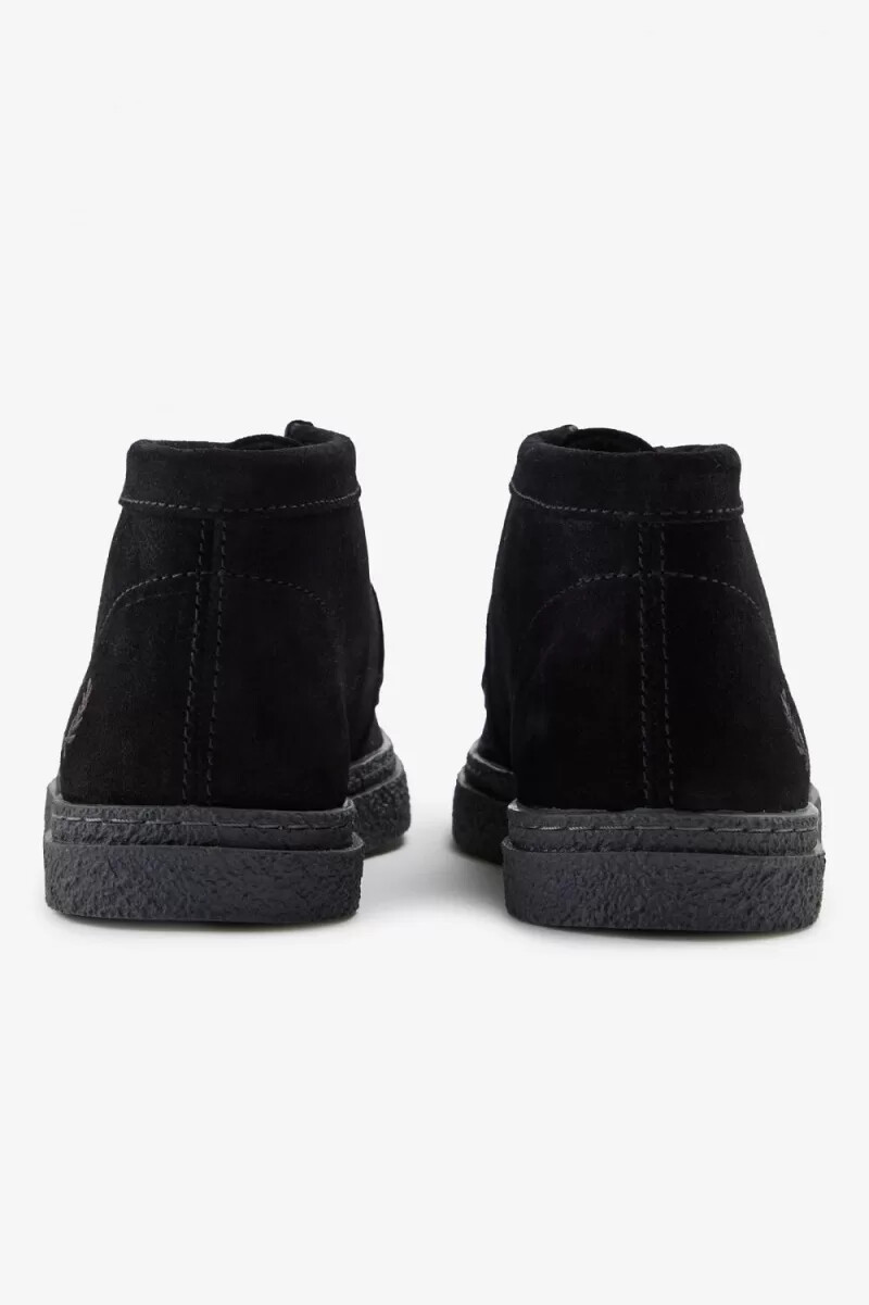 fred perry dawson mid damen-loafer schwarz