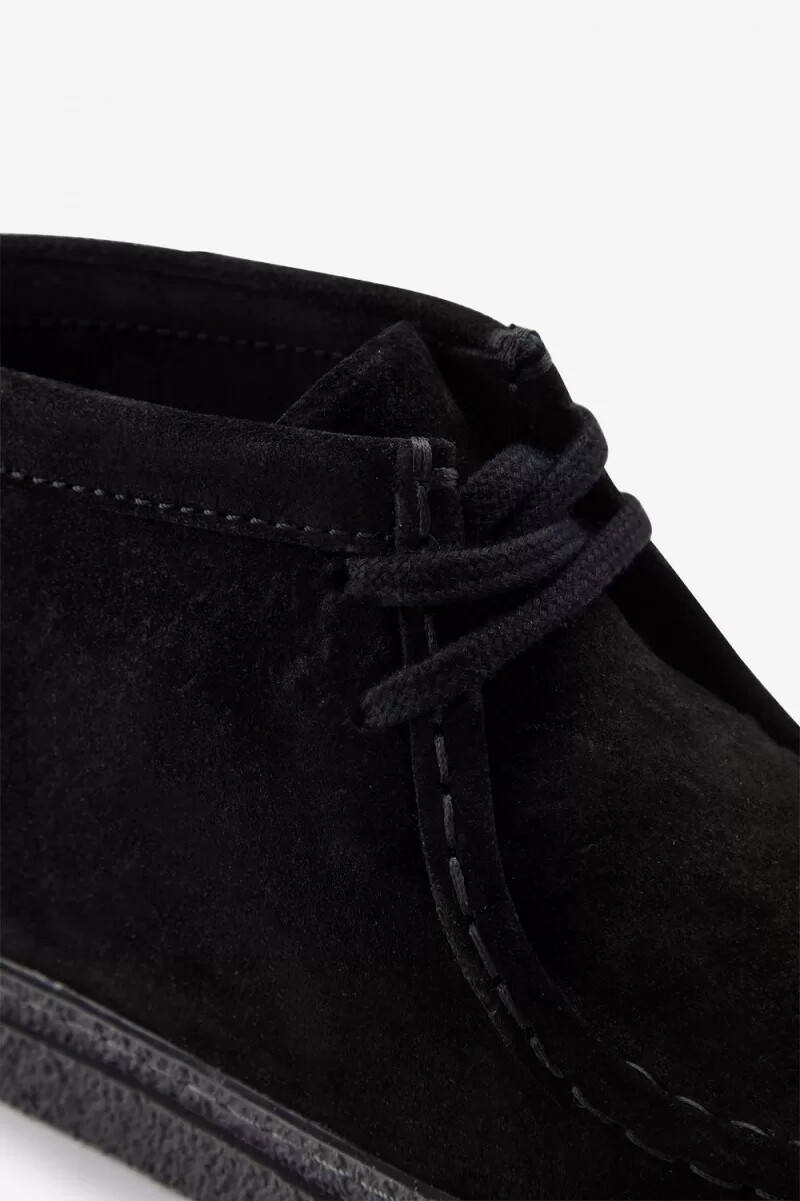 fred perry dawson mid damen-loafer schwarz