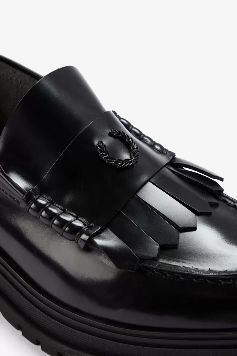 fred perry damen-loafer schwarz