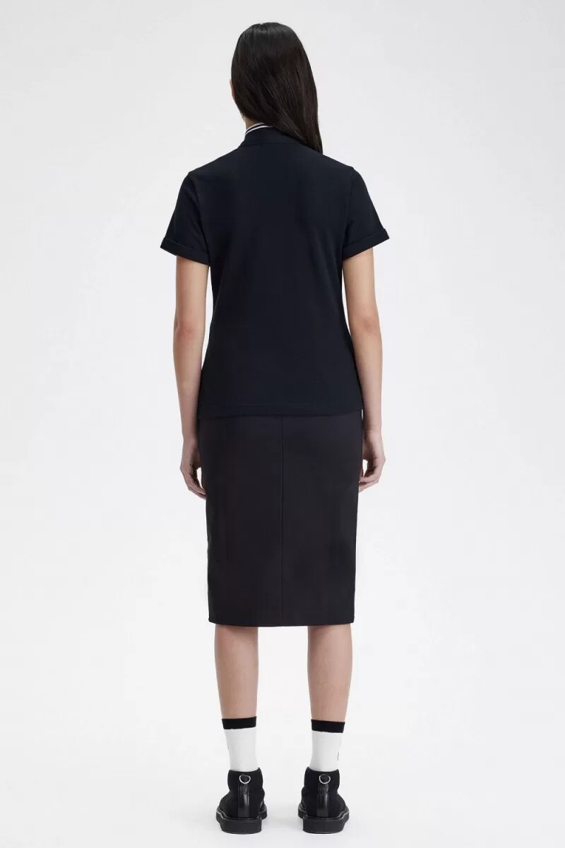 fred perry amy damen-poloshirt schwarz