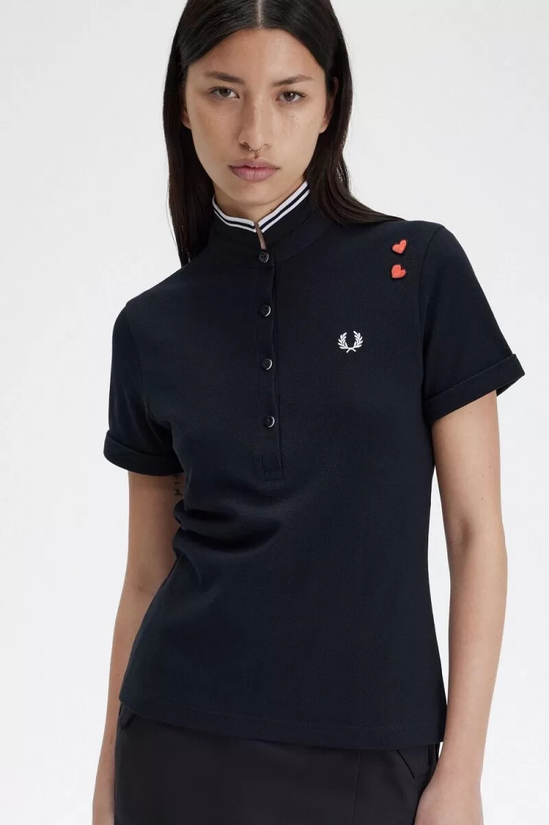 fred perry amy damen-poloshirt schwarz