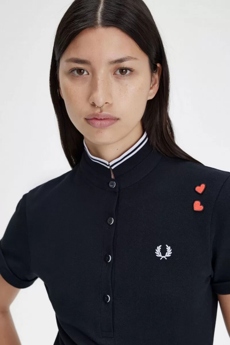 fred perry amy damen-poloshirt schwarz