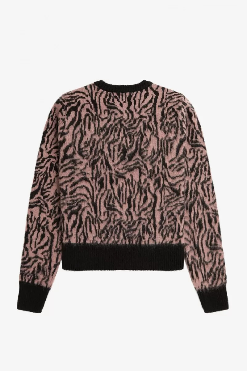 fred perry zebra damenpullover in altrosa