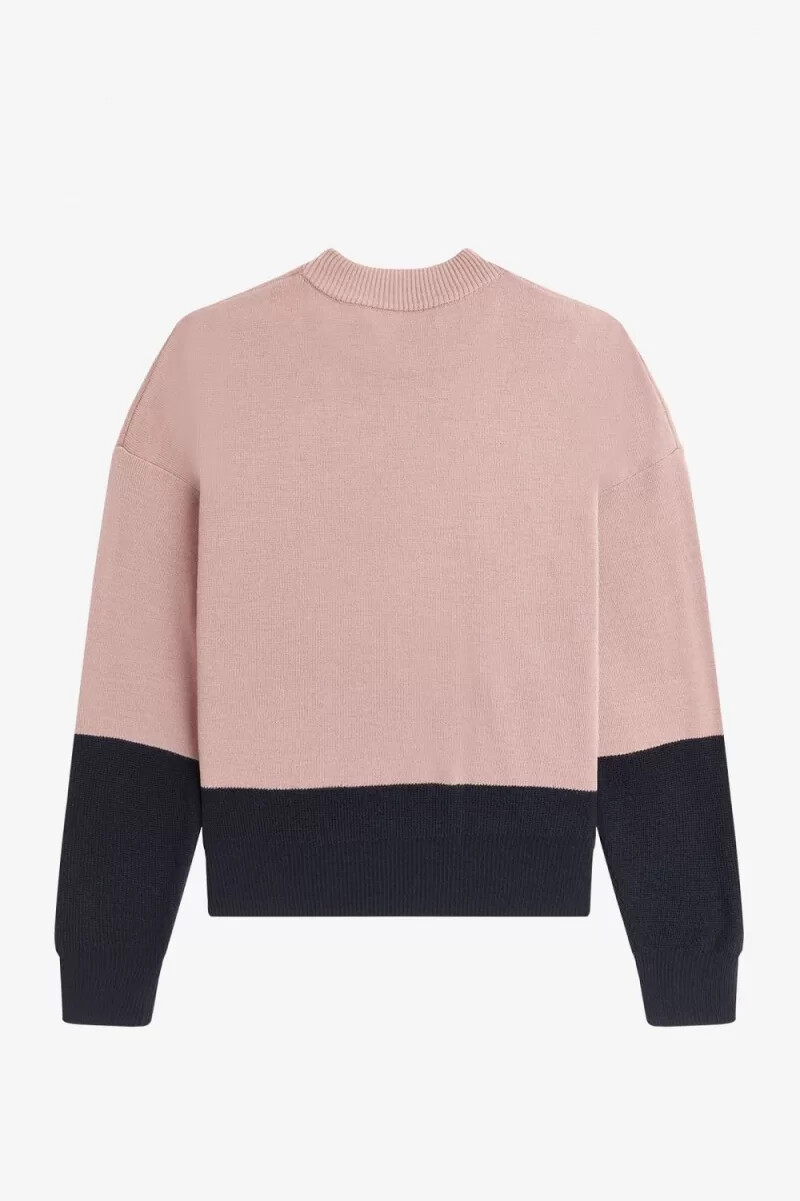 fred perry colour block damenpullover altrosa