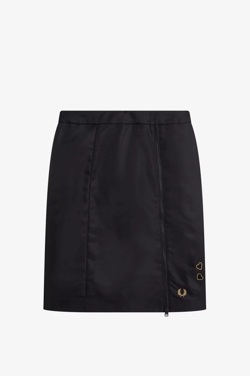 fred perry damenröcke mit reißverschlussdetails schwarz