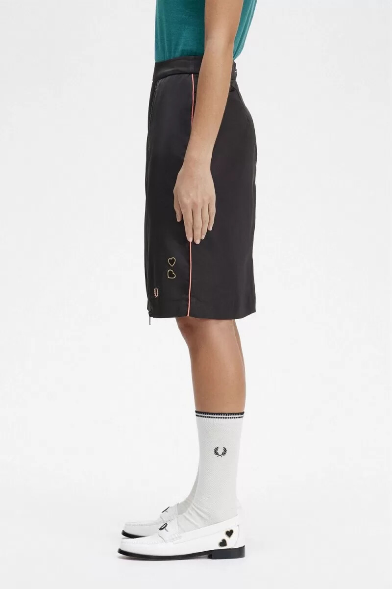 fred perry damenröcke mit reißverschlussdetails schwarz