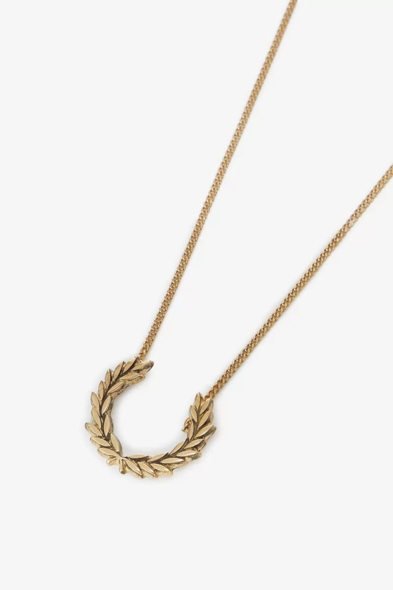 fred perry lorbeerkranz-halskette damenschmuck gold