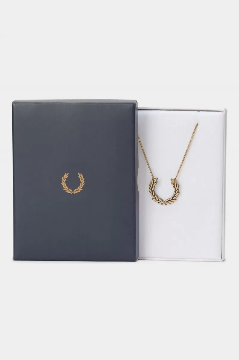 fred perry lorbeerkranz-halskette damenschmuck gold