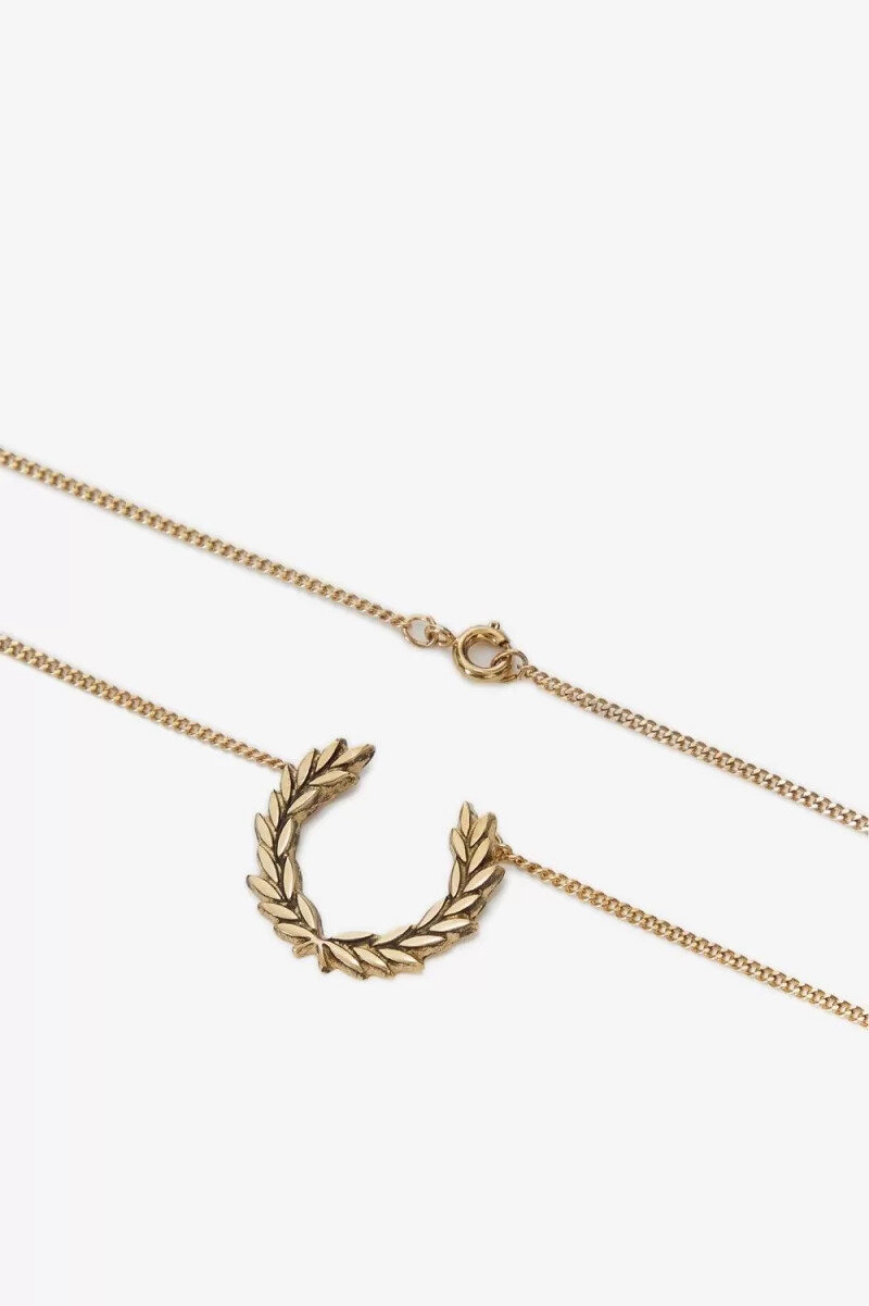 fred perry lorbeerkranz-halskette damenschmuck gold