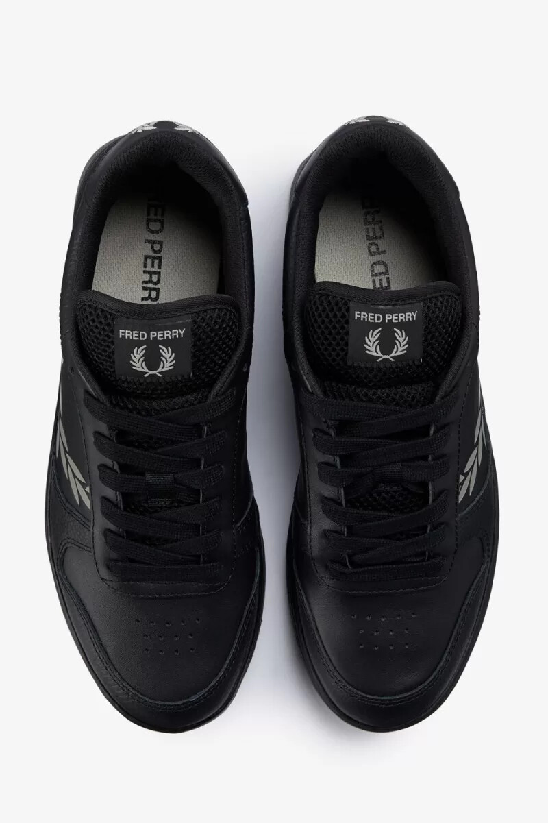 fred perry b300 herren-sneaker schwarz grau