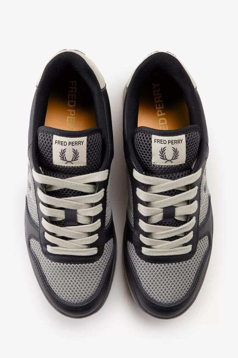 fred perry b300 herren-sneaker schwarzgunmetal