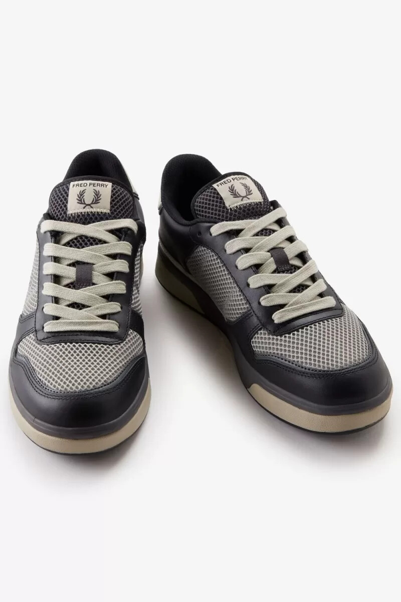 fred perry b300 herren-sneaker schwarzgunmetal
