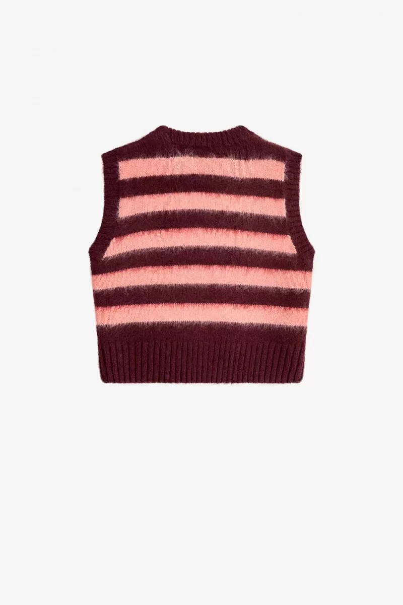 fred perry gestreiftes stricktop für damen farbe oxblood
