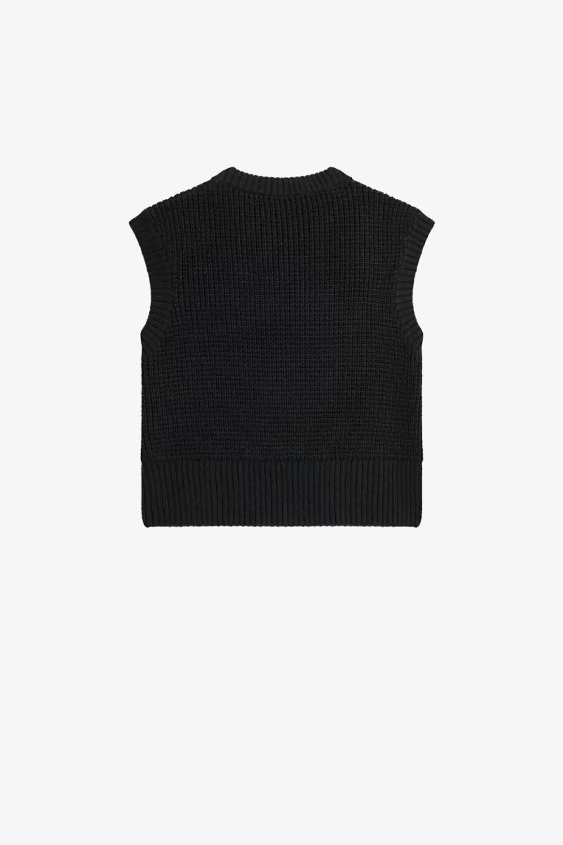 fred perry laurel wreath stricktop für damen schwarz