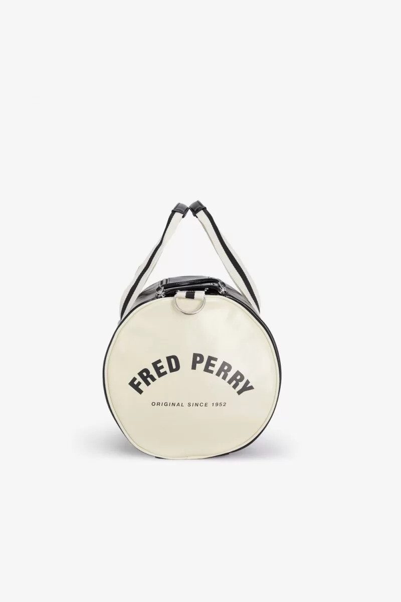 fred perry classic barrel damenhandtaschen schwarz beige