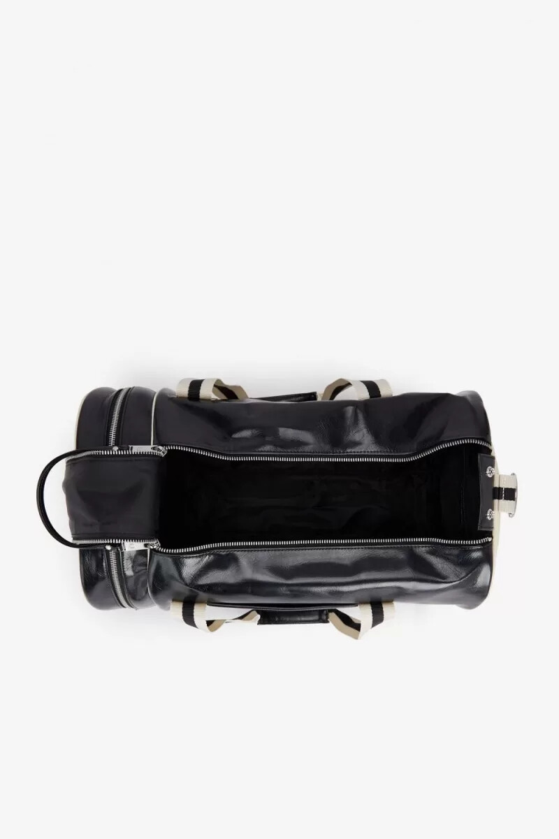 fred perry classic barrel damenhandtaschen schwarz beige