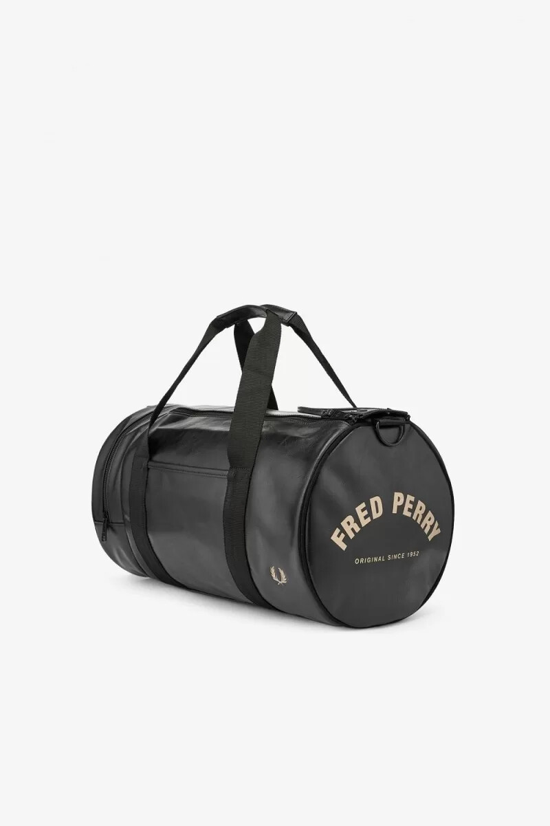 fred perry tonale pu barrel damenhandtaschen schwarz