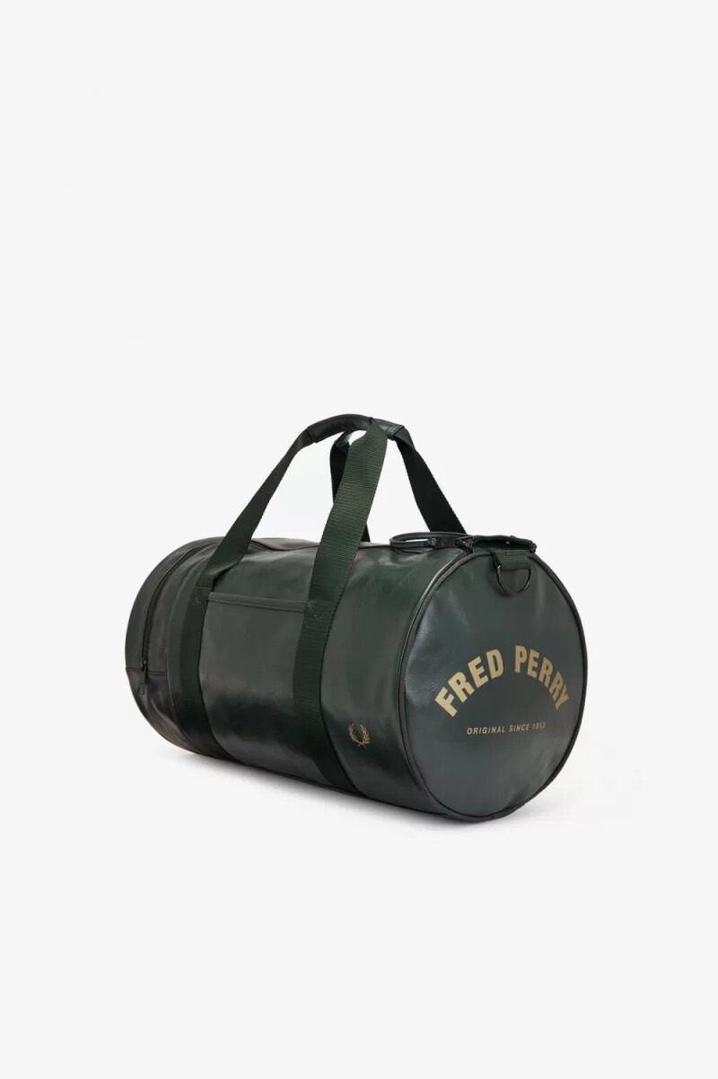 fred perry tonal barrel damenhandtasche dunkelgrün