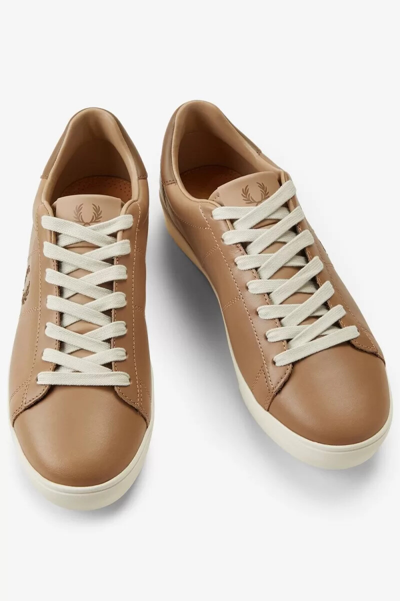 fred perry spencer damen-tennisschuhe grün braun