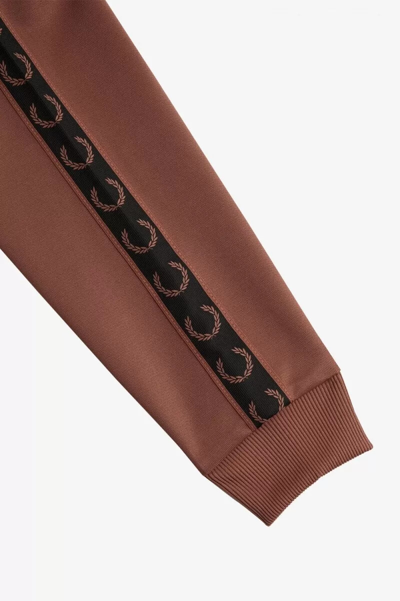 fred perry trainingsjacken für herren mit kontrastband whiskybraunschwarz