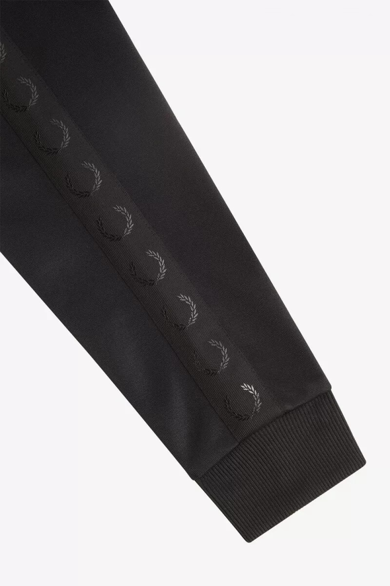 fred perry tonal tape herren-trainingsjacken schwarz
