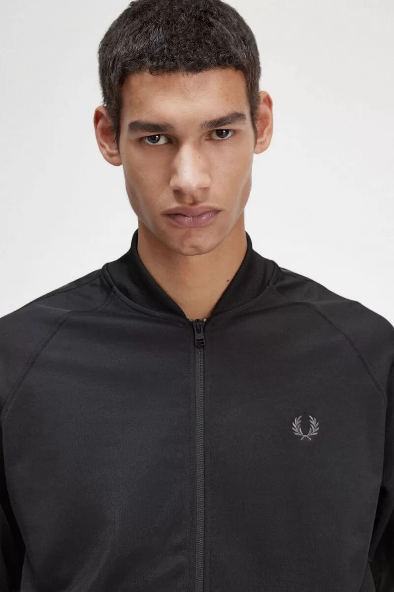fred perry tonal tape herren-trainingsjacken schwarz