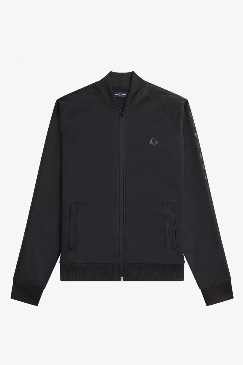 fred perry tonal tape herren-trainingsjacken schwarz