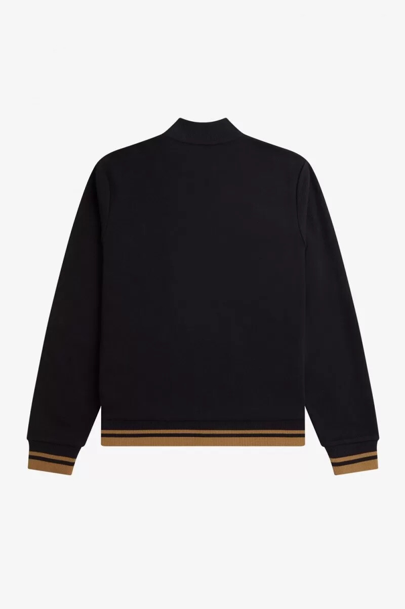 fred perry herren-trainingsjacke mit ziernähten schwarz