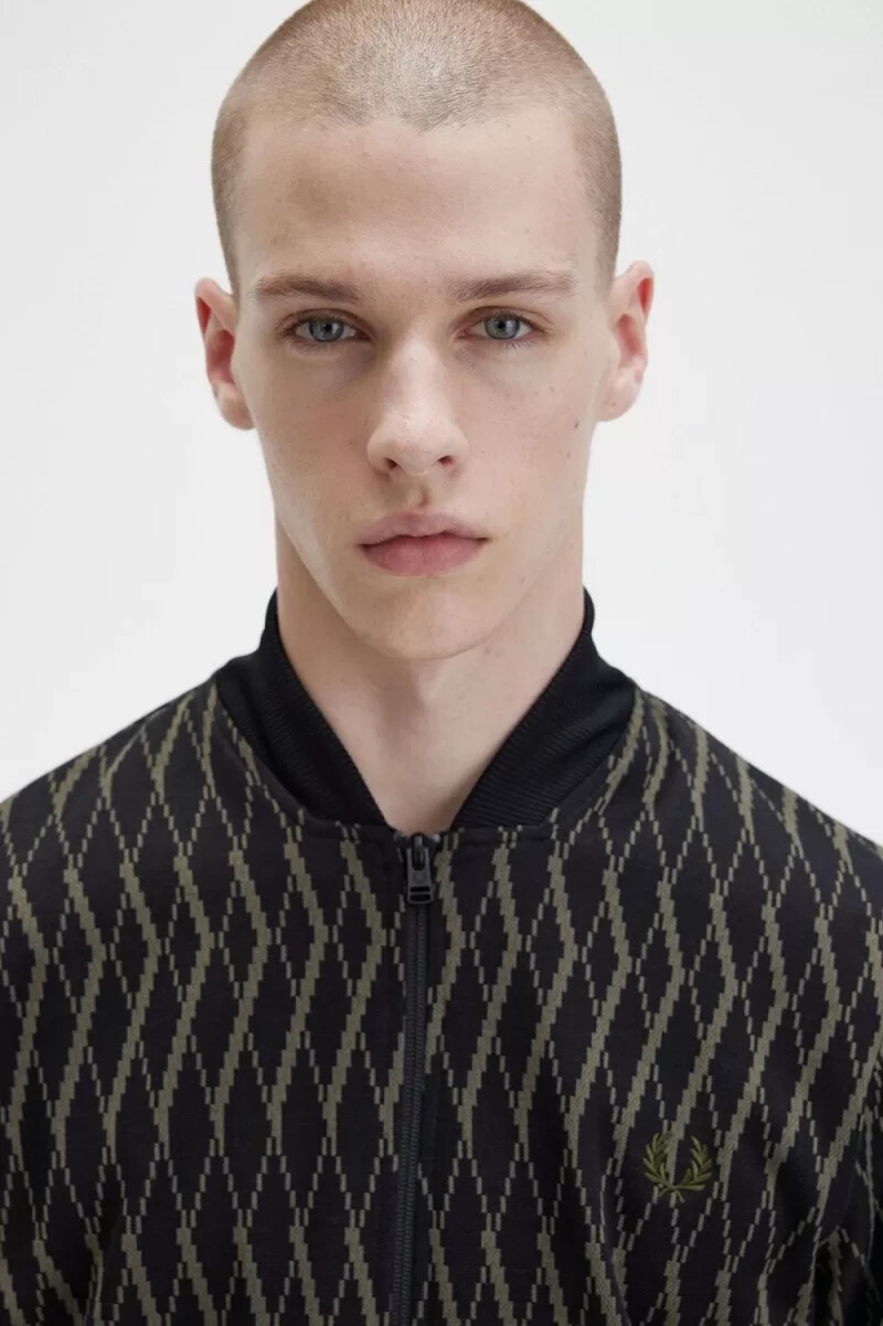 fred perry argyle herren-trainingsjacken schwarz