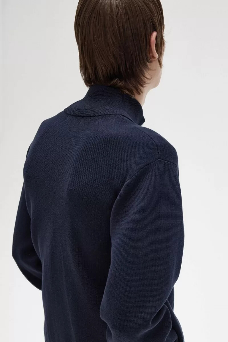 fred perry strick-trainingsjacken für herren marineblau
