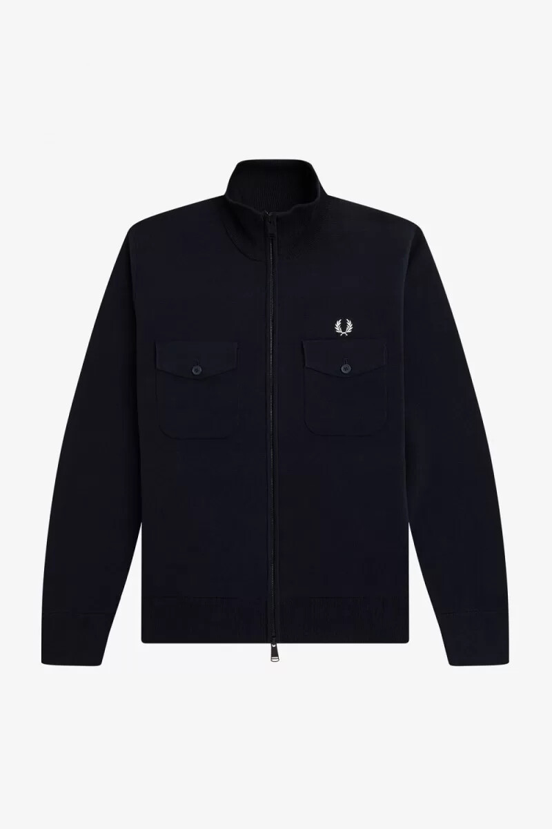 fred perry strick-trainingsjacken für herren marineblau