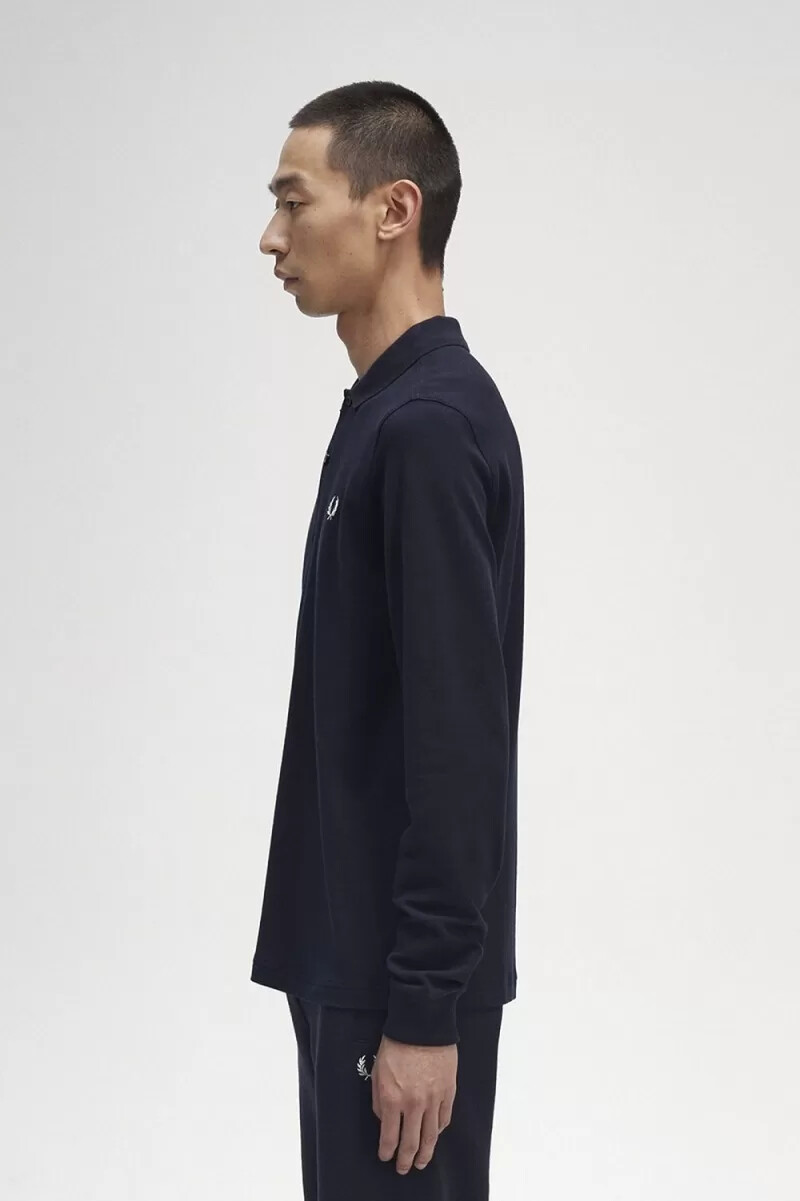 fred perry m6006 herrenhemd marineblau weiß