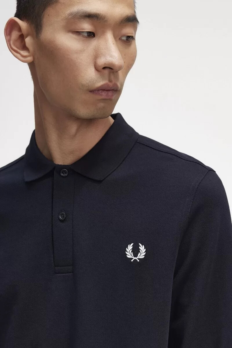 fred perry m6006 herrenhemd marineblau weiß