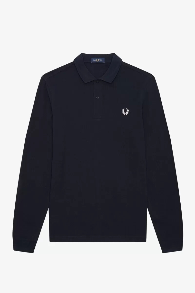 fred perry m6006 herrenhemd marineblau weiß