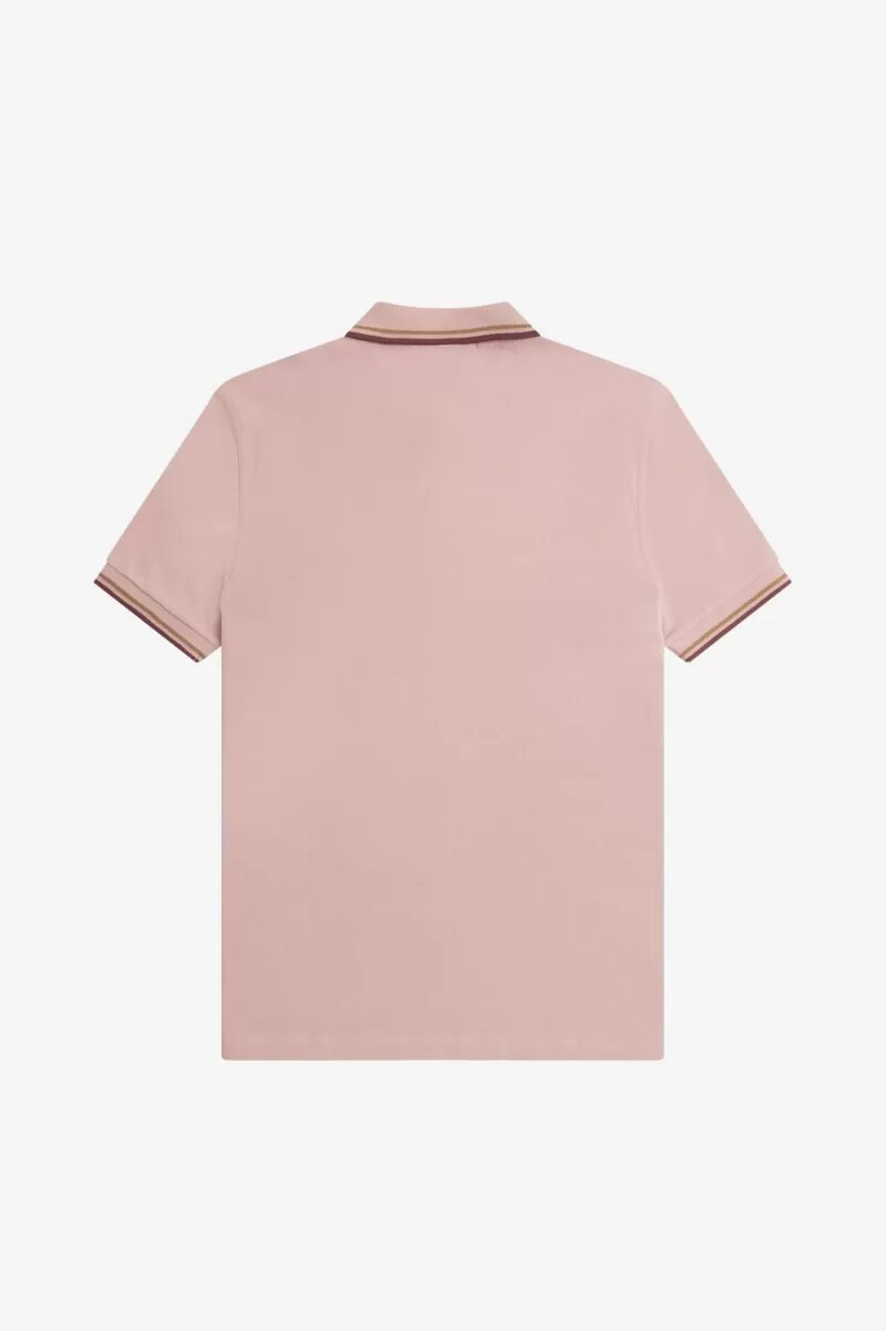 fred perry m3600 herrenhemd altrosa rosa braun oxblood