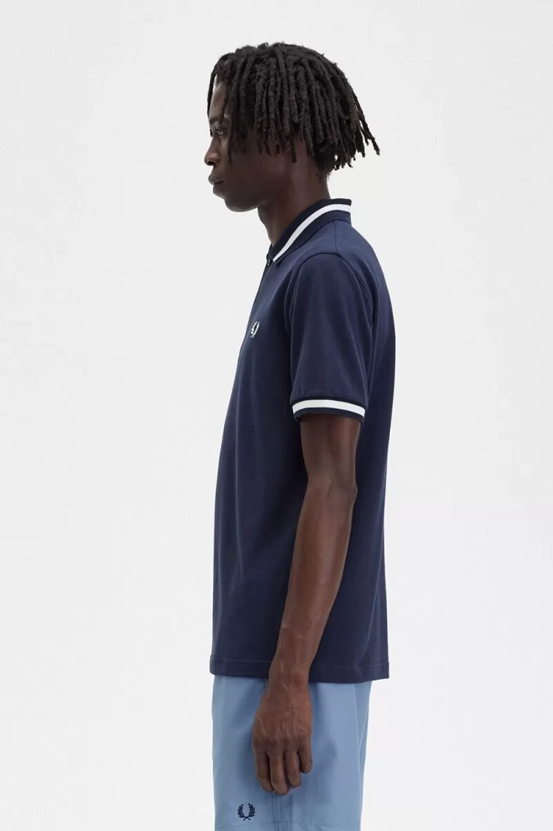 fred perry m2 herrenhemd marineblau schneeweiß