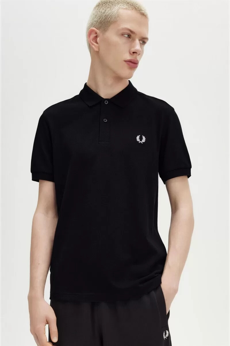 fred perry m6000 herrenhemd schwarz schneeweiß