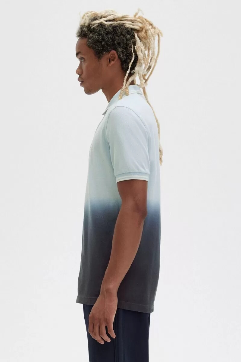 fred perry ombre herrenhemd hellblau