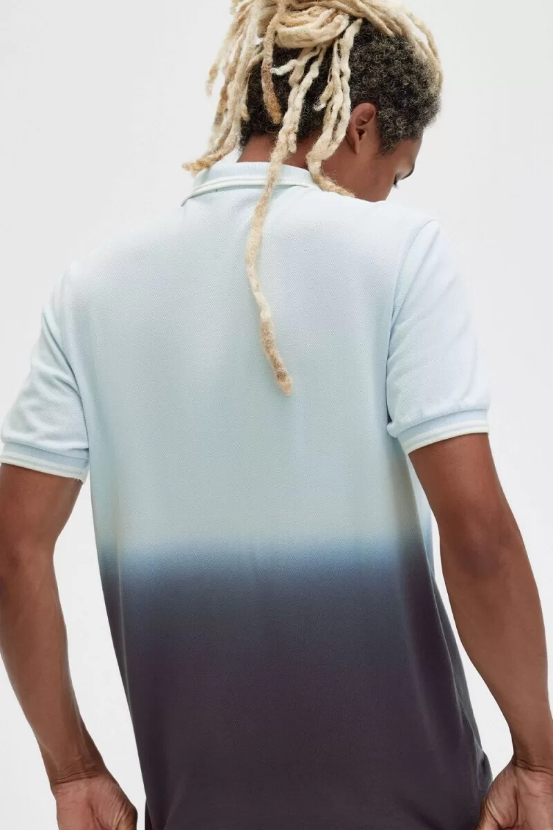fred perry ombre herrenhemd hellblau