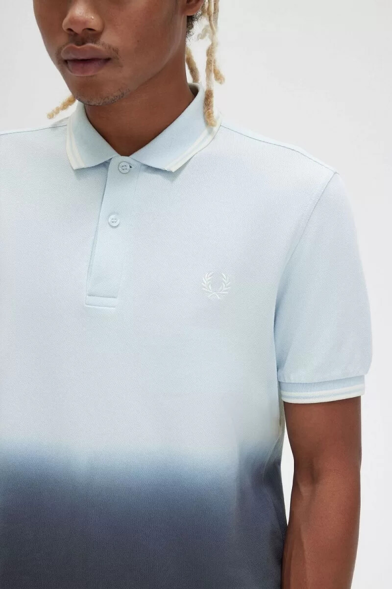 fred perry ombre herrenhemd hellblau