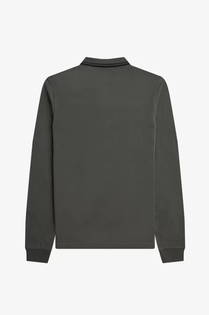 fred perry m3636 herrenhemd feldgrün schwarz