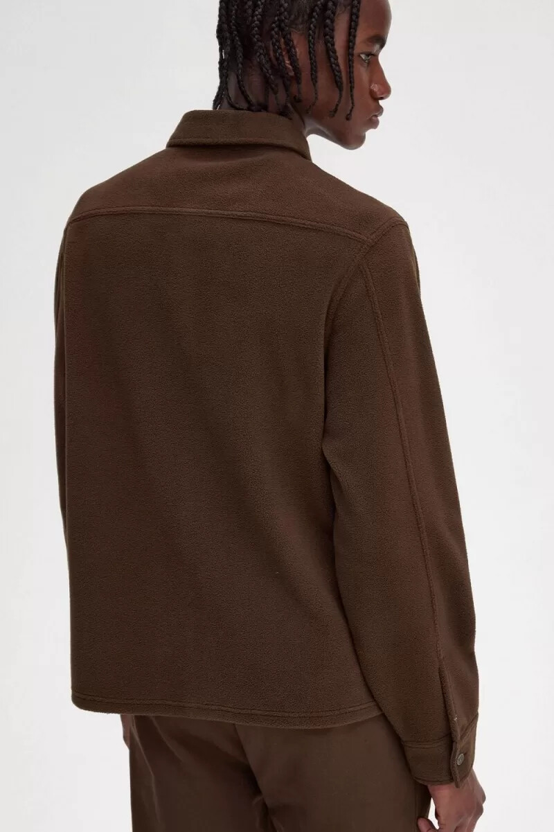 fred perry fleece herrenhemd farbe burnt tobacco