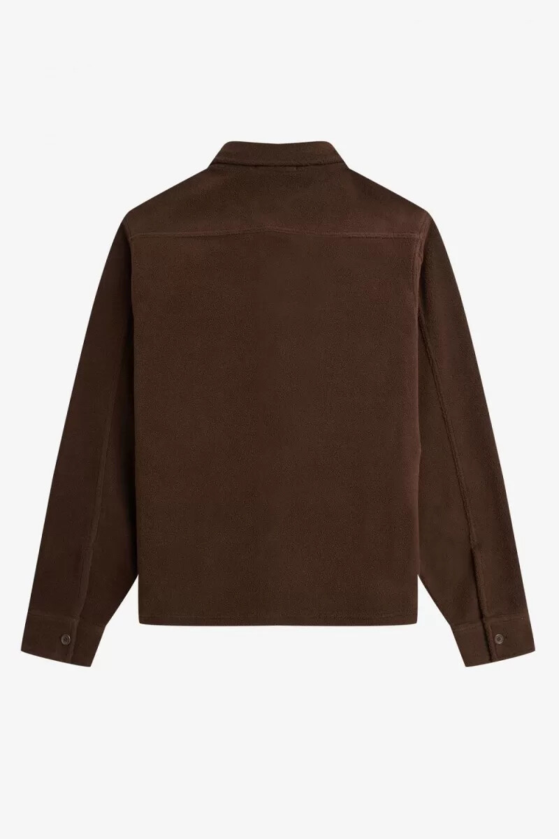 fred perry fleece herrenhemd farbe burnt tobacco