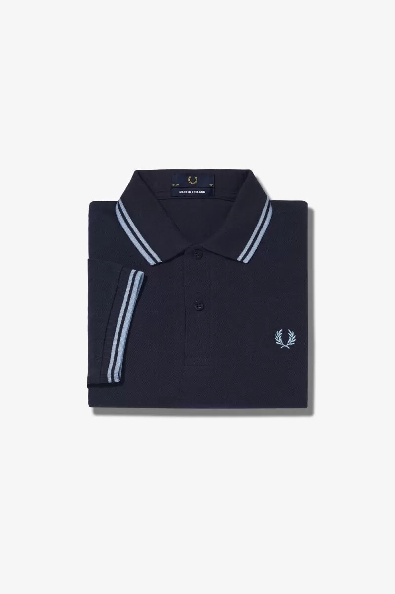 fred perry m12 herrenhemd marineblau aqua