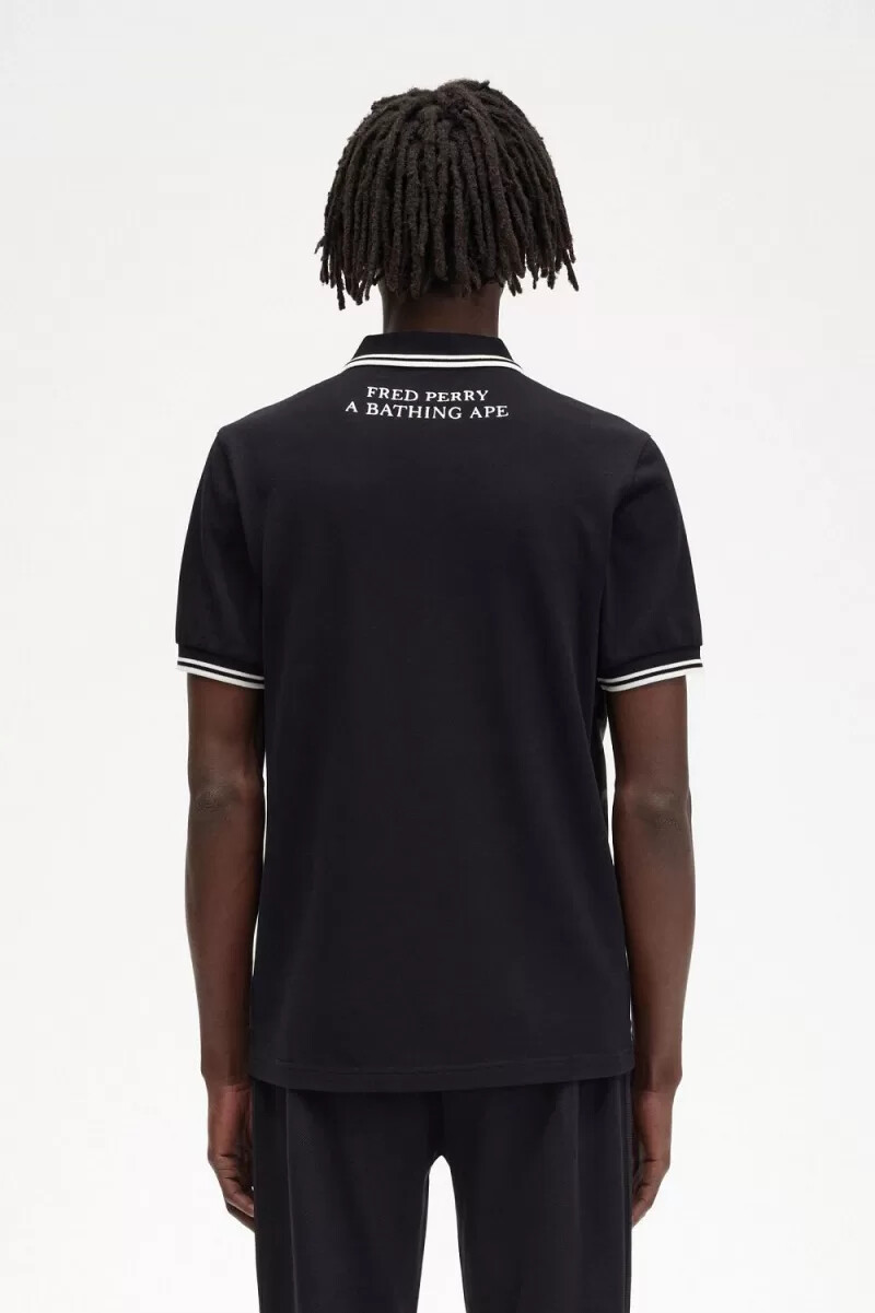 fred perry camouflage herrenhemd schwarz