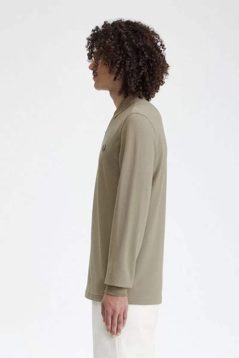 fred perry m6006 herrenhemd warmgrau dunkelrot
