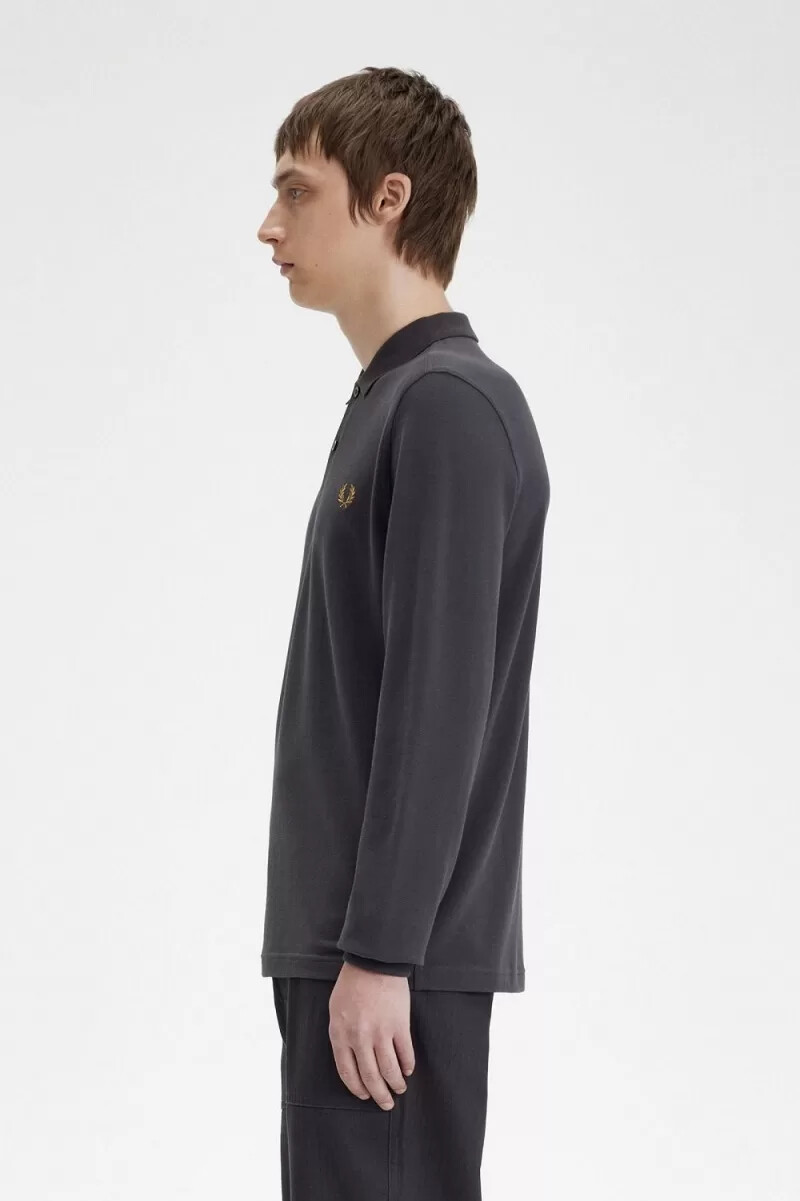 fred perry m6006 herrenhemd anchor grey dark coffee